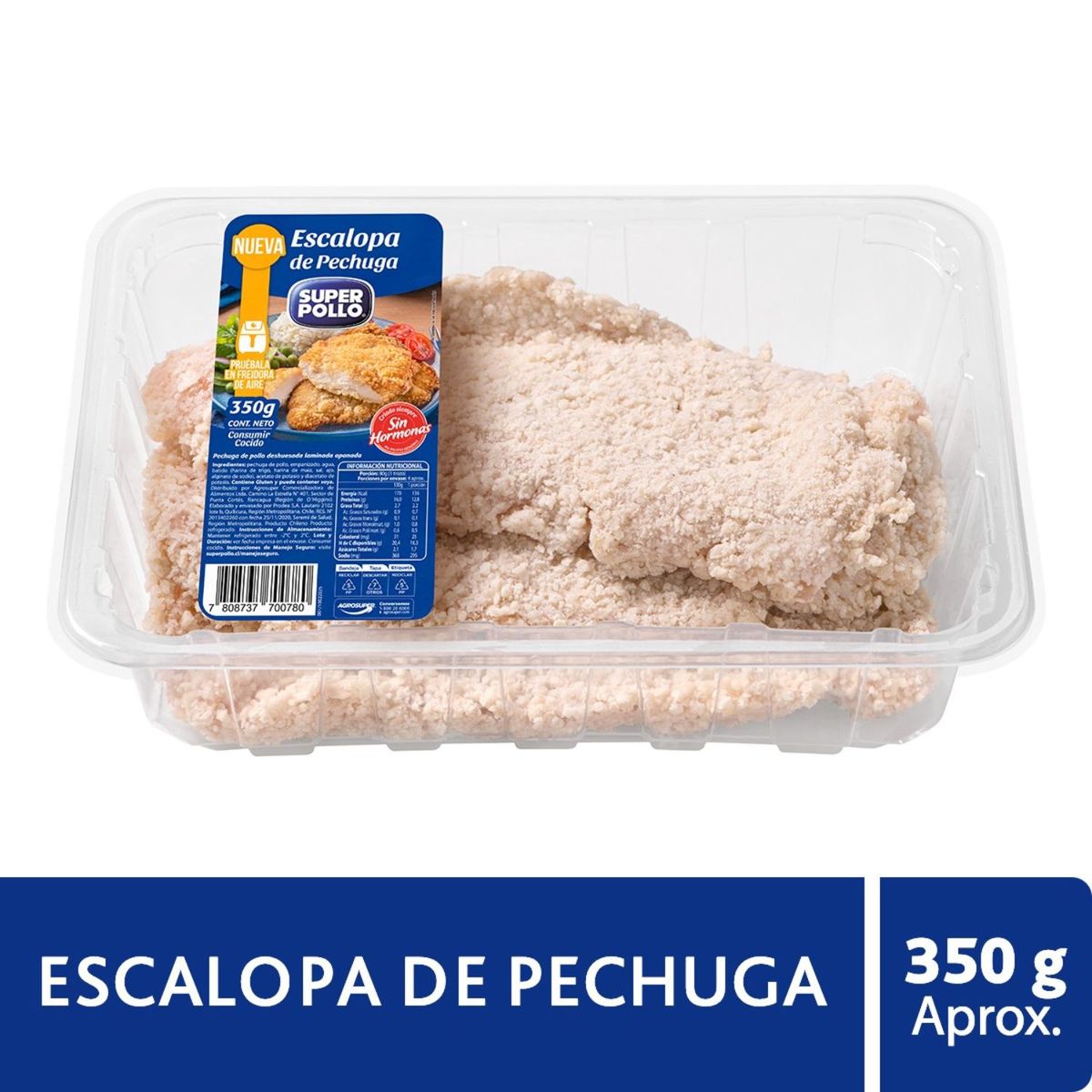 SUPER POLLO - Escalopa de Pechuga de Pollo Apanada Super Pollo 350 g