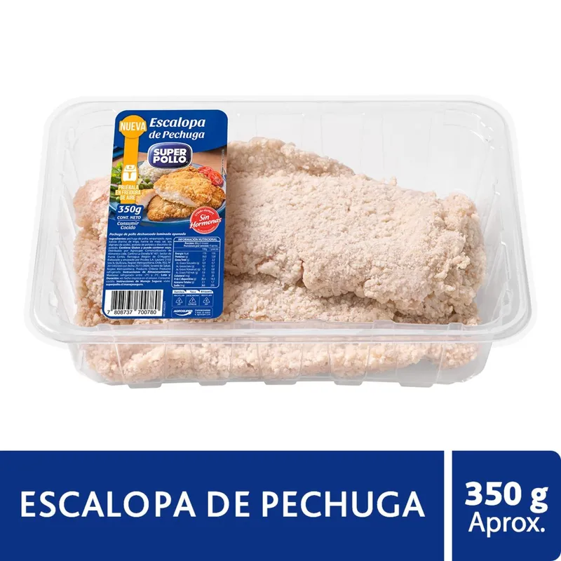 SUPER POLLO - Escalopa de Pechuga de Pollo Apanada Super Pollo 350 g