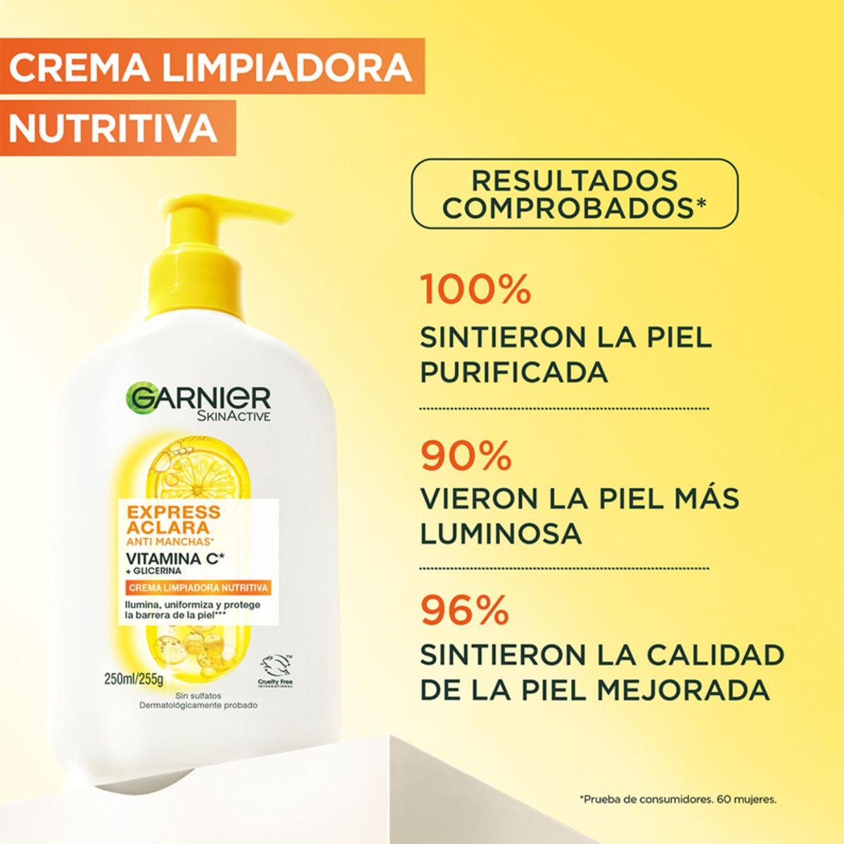 GARNIER - Crema Facial Limpiadora Garnier Antimanchas y Vitamina C 250 ml
