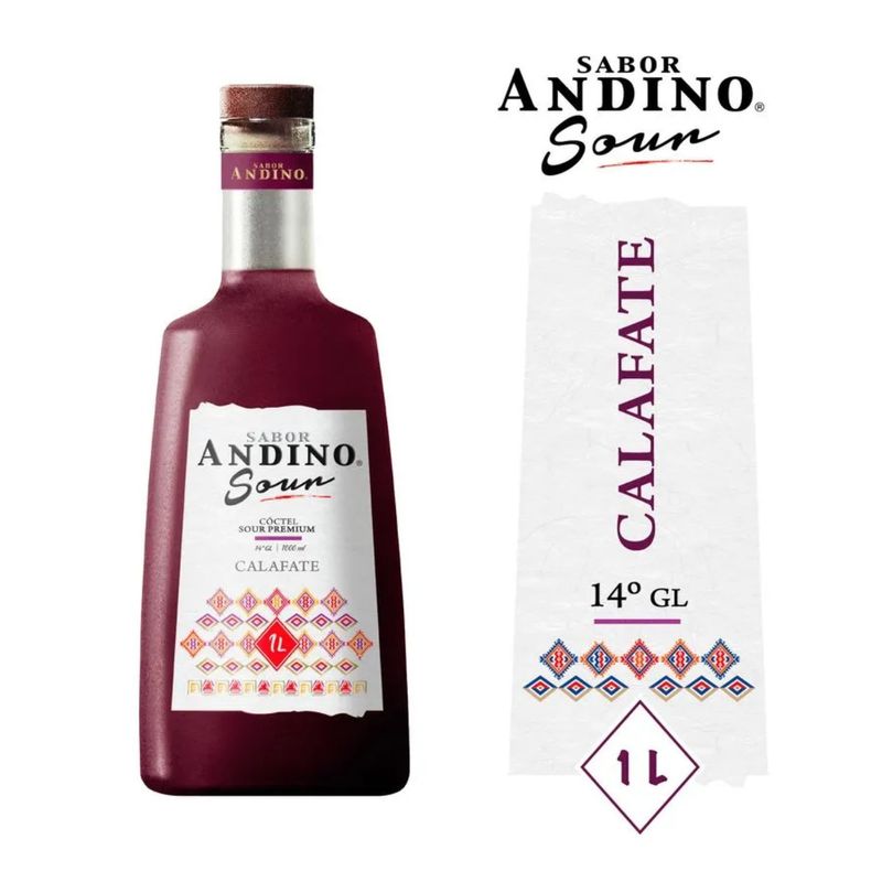 SABOR ANDINO - Cóctel Sour Premium Calafate Sabor Andino 14° 1 L