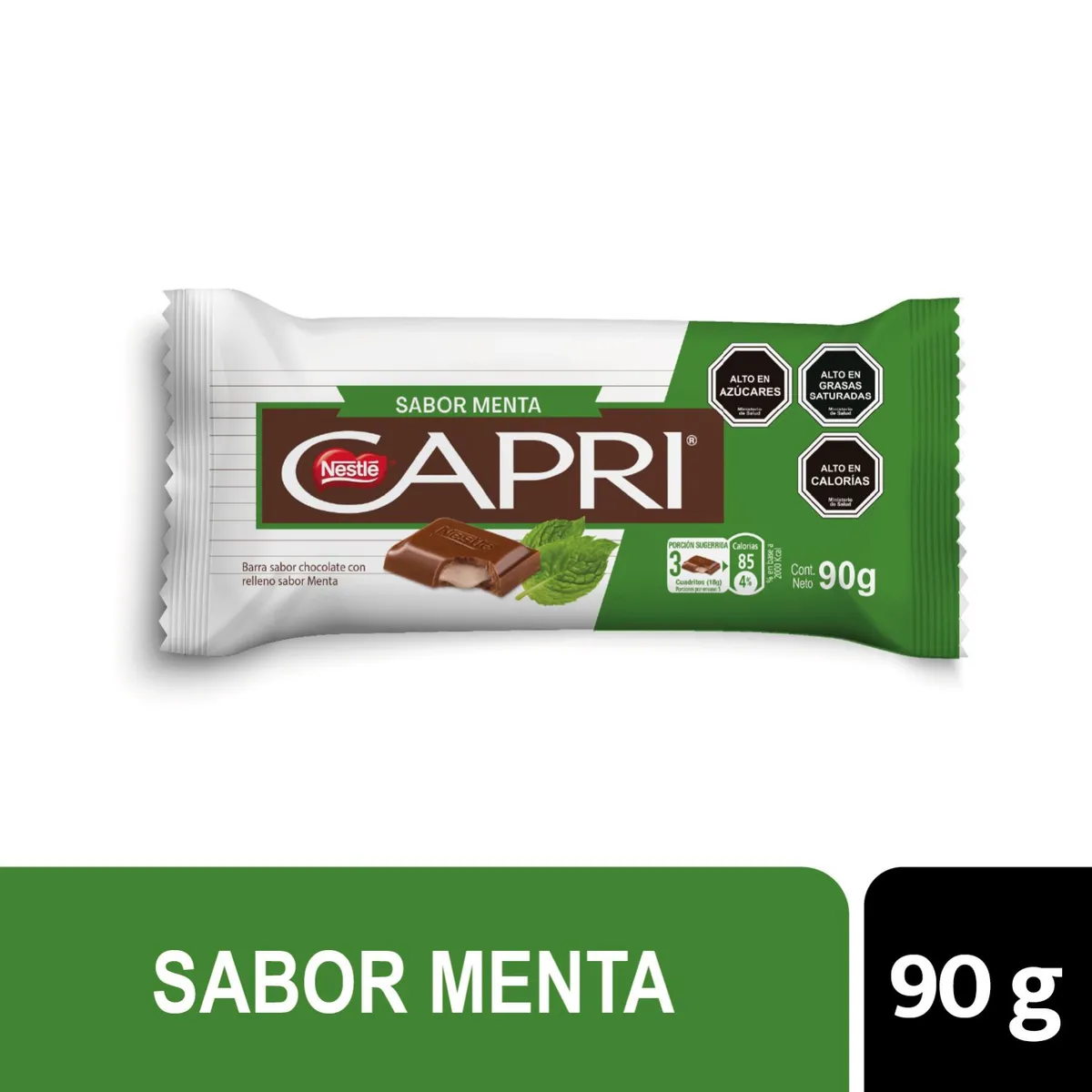 CAPRI - Chocolate en Barra Capri Relleno Sabor Menta 90 g