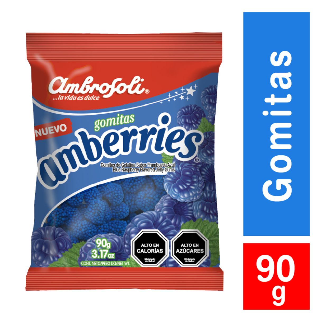 AMBROSOLI - Gomitas Amberries Frambuesa Azul 90 gr