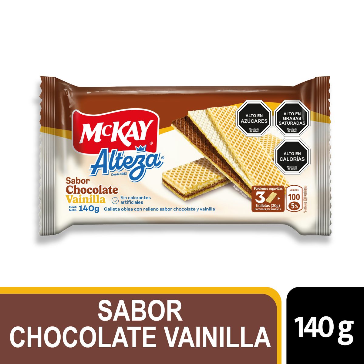MCKAY - Galletas Oblea Alteza Chocolate Vainilla Mckay 140 g