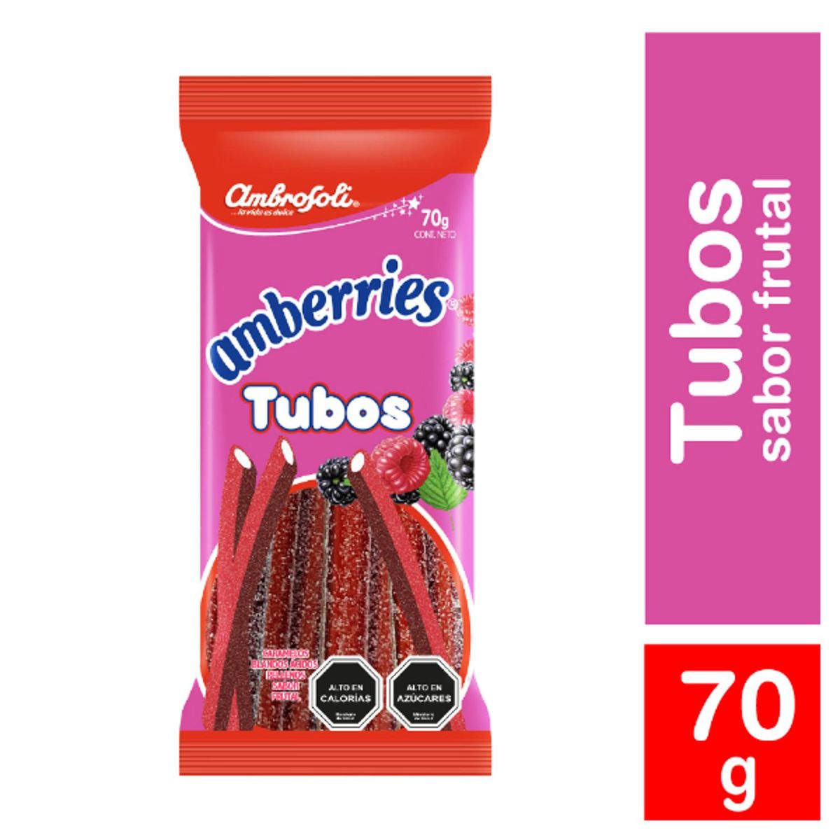 AMBROSOLI - Gomitas Tubos Flipy Amberries 70 gr
