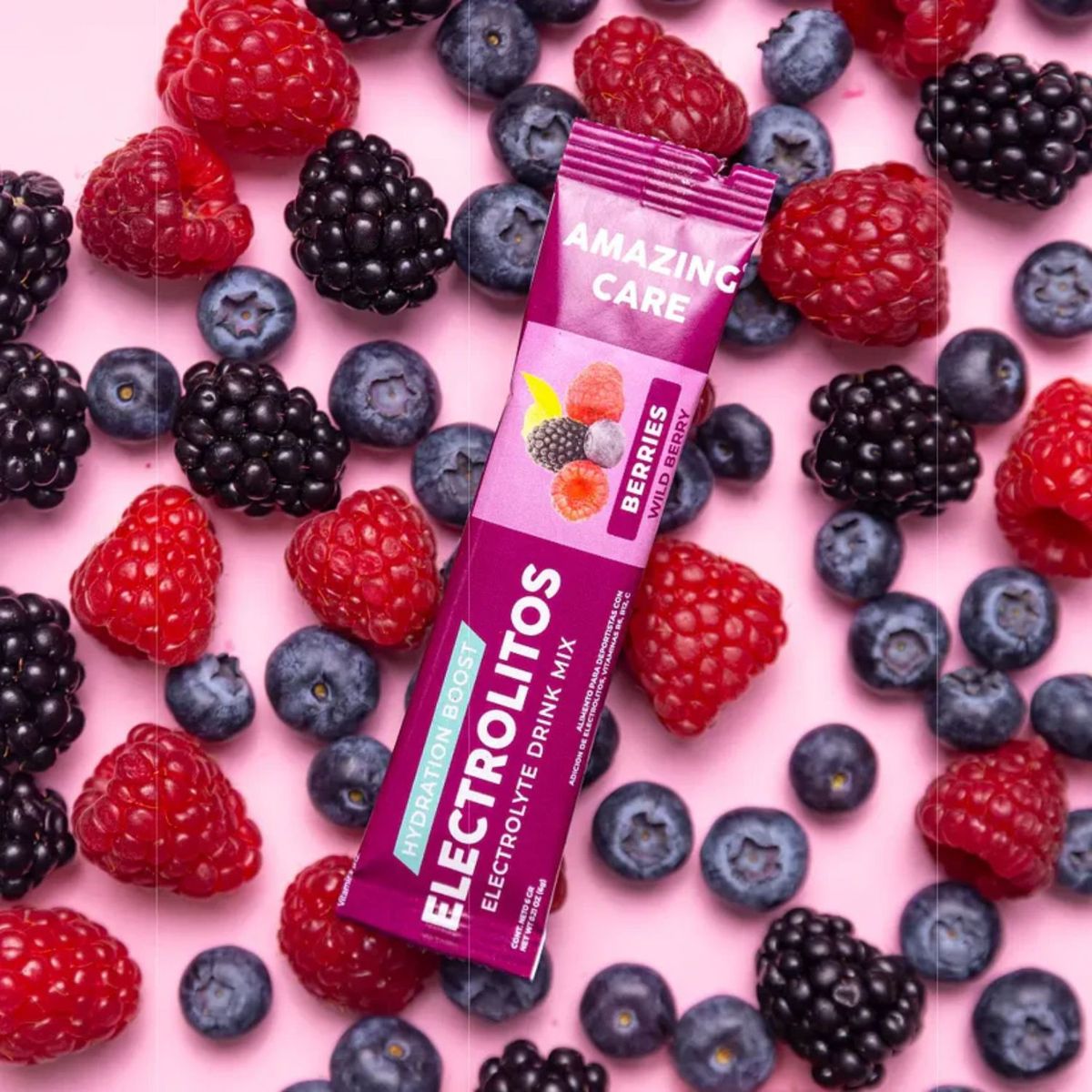 AMAZING CARE - Electrolitos en Polvo Sabor Berries Amazing Care 12 x 6 g