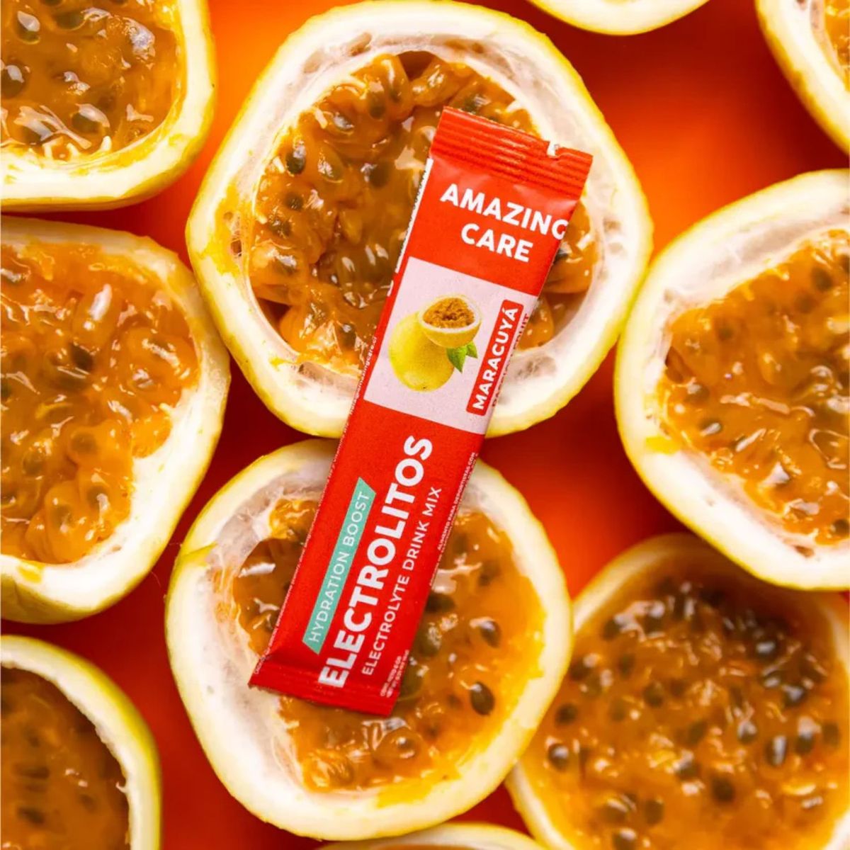 AMAZING CARE - Electrolitos en Polvo Sabor Maracuyá Amazing Care 12 x 6 g