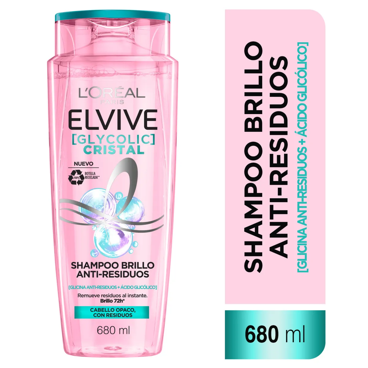 ELVIVE - Shampoo Brillo Anti-residuos Glycolic Cristal Elvive 680 ml