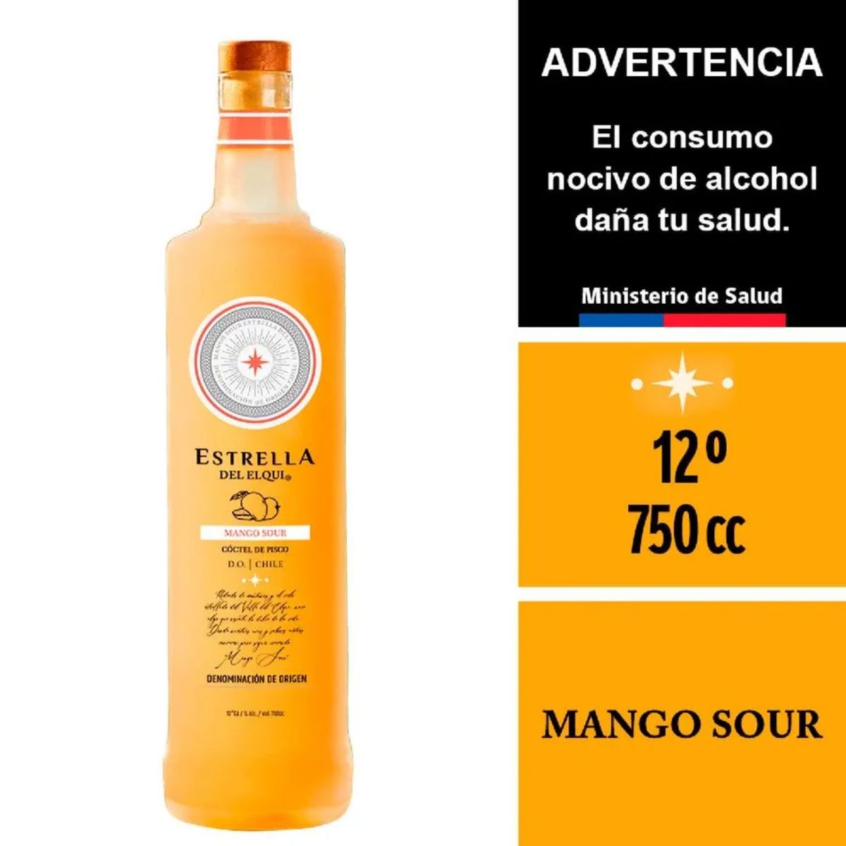 ESTRELLA DEL ELQUI - Pisco Sour Mango Estrella del Elqui 12° 750 ml