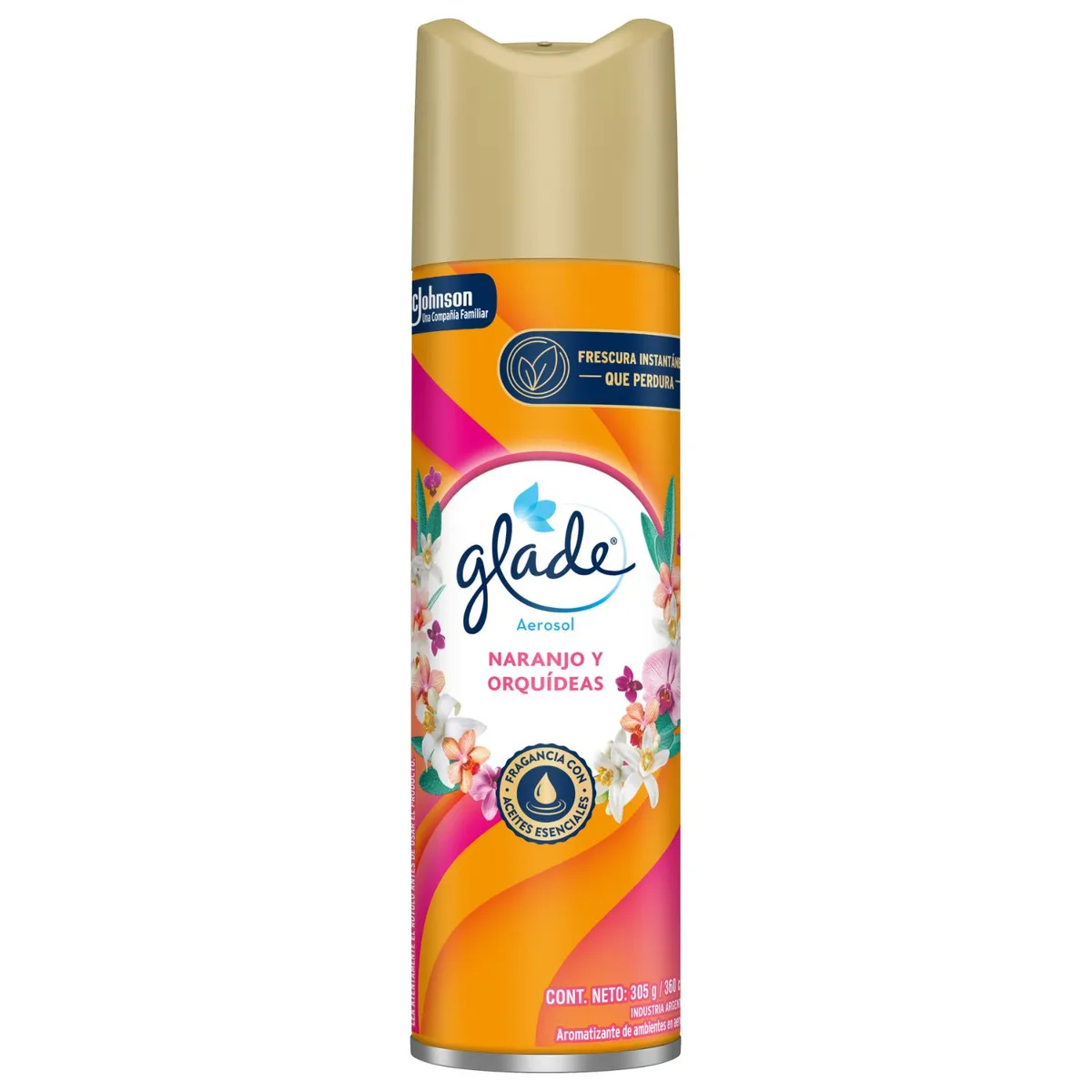 GLADE - Desodorante Ambiental Glade Aerosol Flores Naranjo y Orquídeas 360 ml