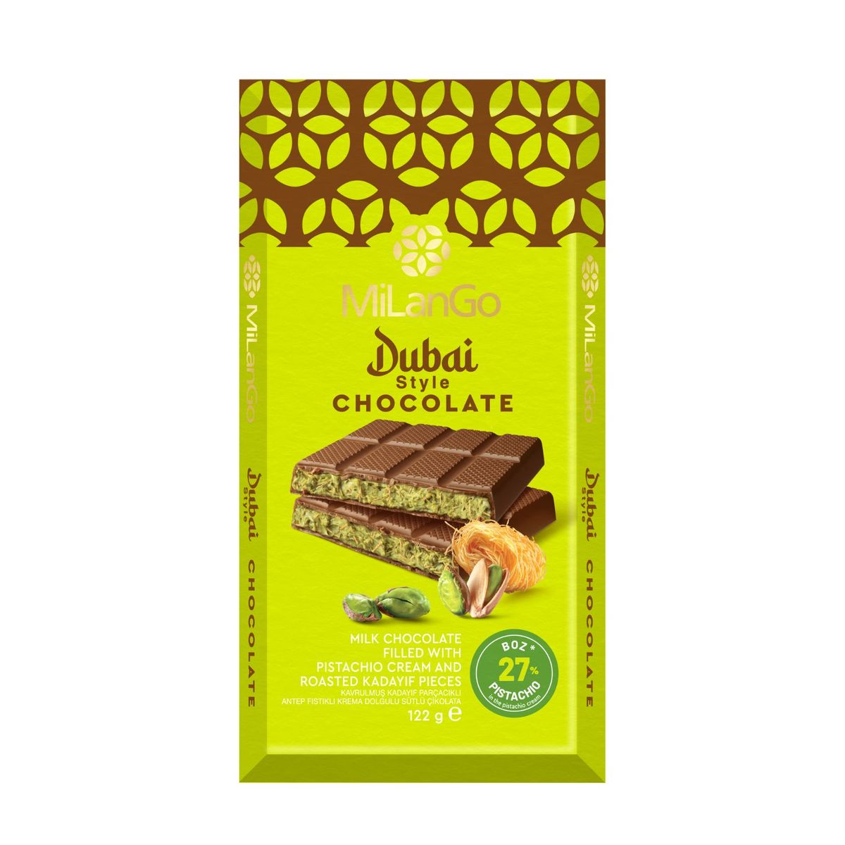 MILANGO - Chocolate Dubai Milango Pistacho 122 gr