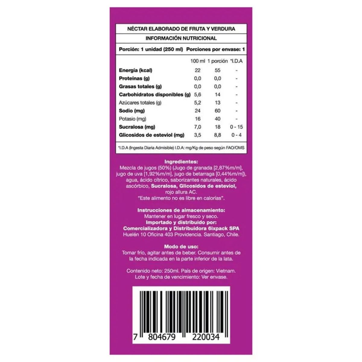 BE WELL - Jugo Ruby Uva, Granada y Betarraga Be Well 250 ml