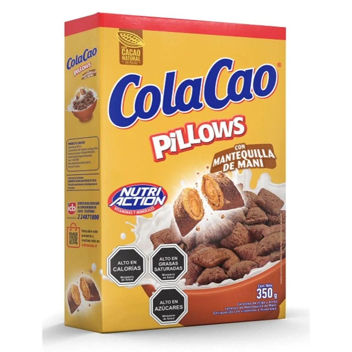 COLA CAO - Cereal Pillows Cola Cao Sabor Mantequilla de Maní 350 g