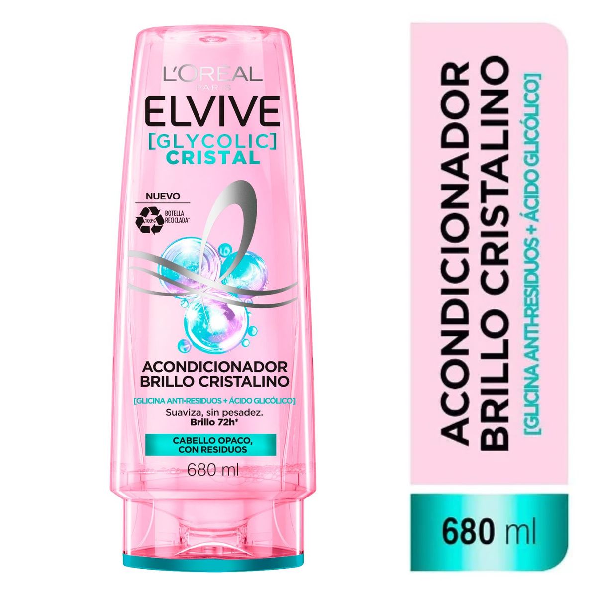 ELVIVE - Acondicionador Brillo Cristalino Glycolic Cristal Elvive 680 ml