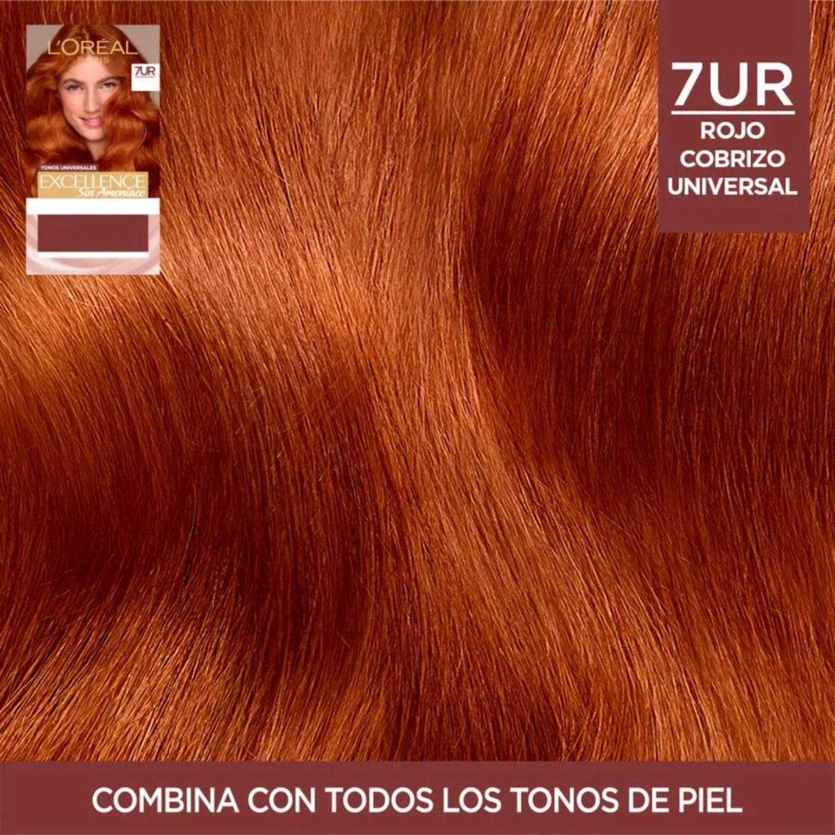 EXCELLENCE - Tintura Tono Rojo Cobrizo 7UR Excellence Sin Amoníaco