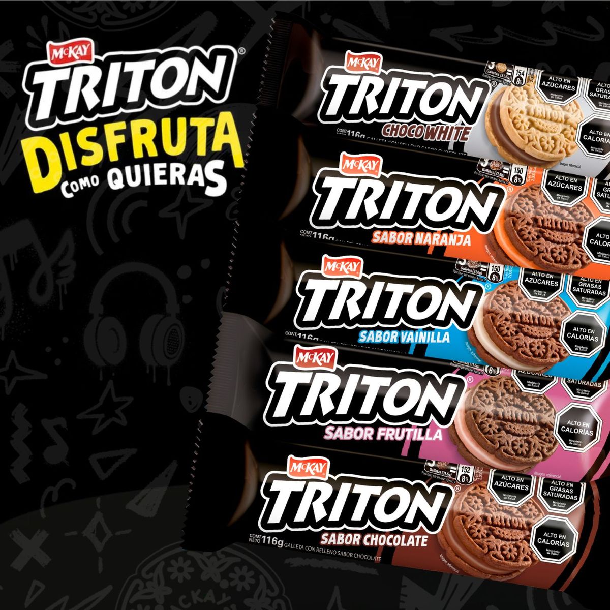 TRITON - Galleta Triton Sabor Frutilla 116 g