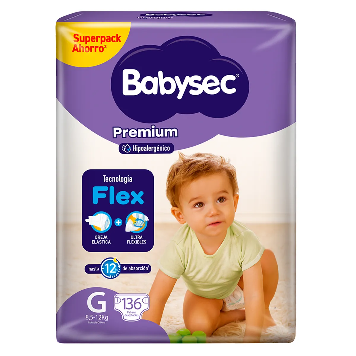 BABYSEC - Pañales Desechables Premium Talla G Babysec 136 un
