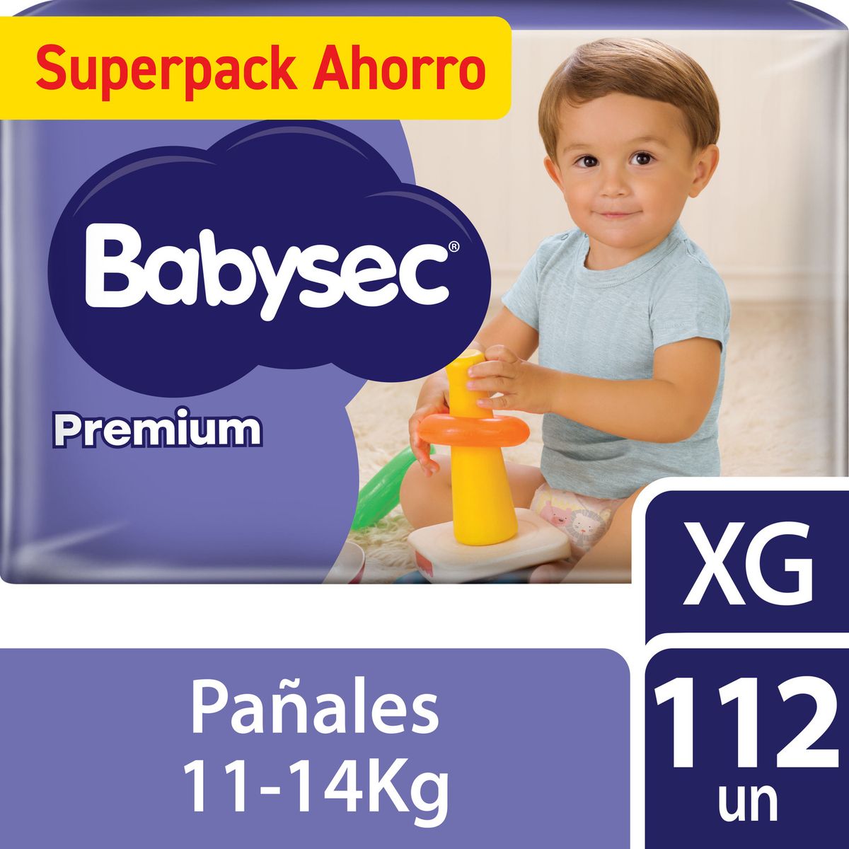 BABYSEC - Pañales Desechables Babysec Premium XG 112 Un