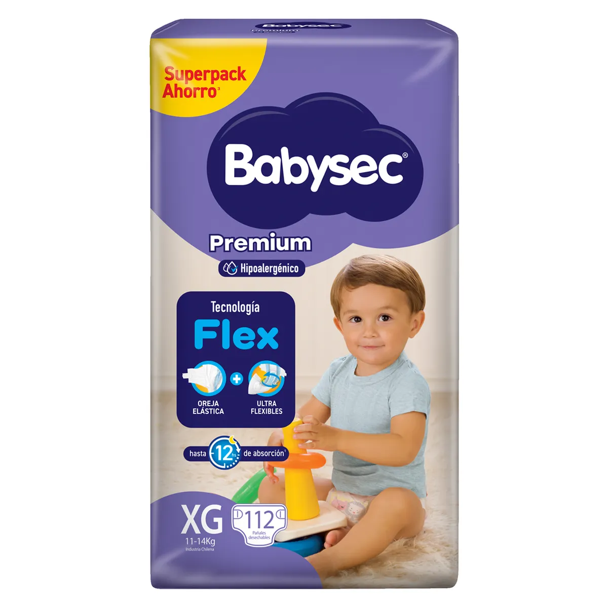 BABYSEC - Pañales Desechables Premium Talla XG Babysec 112 un