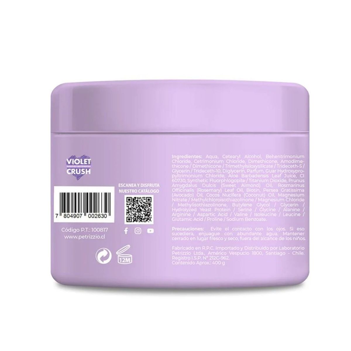 PETRIZZIO - Mascarilla Capilar Matizadora Violet Crush Petrizzio 400 g