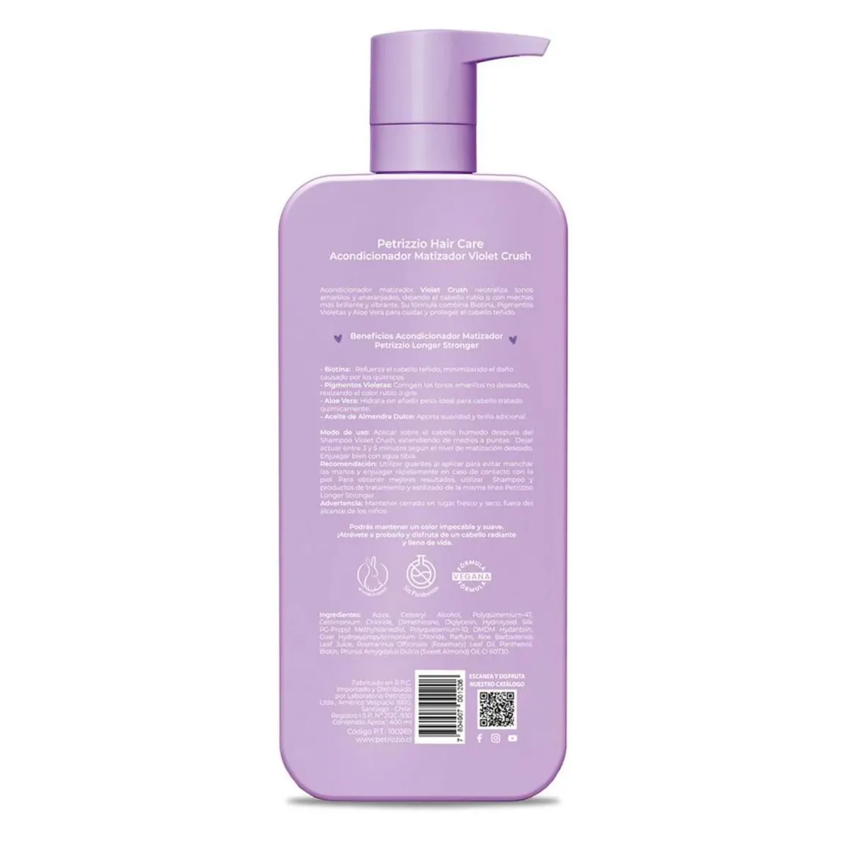 PETRIZZIO - Acondicionador Matizador Violet Crush Petrizzio 400 ml