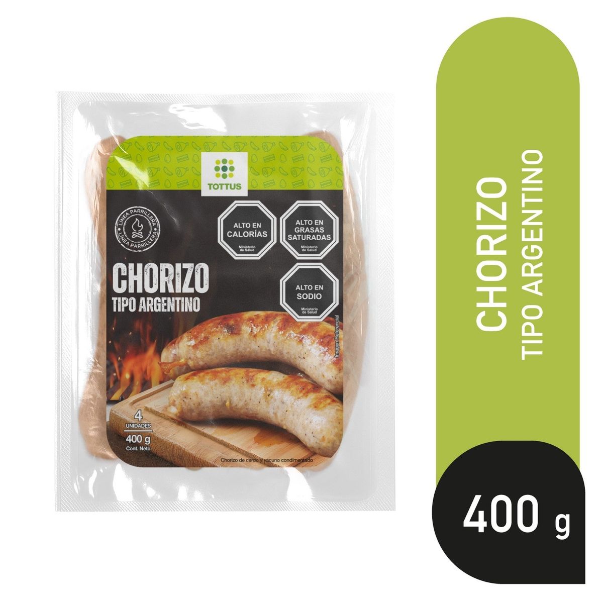 TOTTUS - Chorizo Tipo Argentino Tottus 400 g