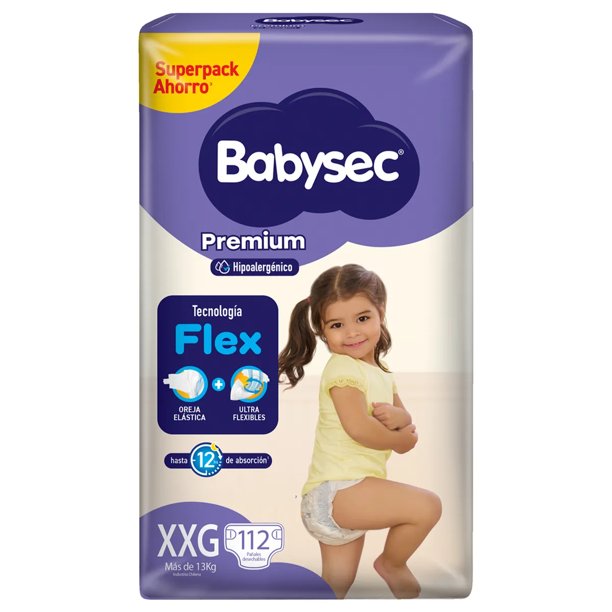 BABYSEC - Pañales Desechables Premium Talla XXG Babysec 112 un