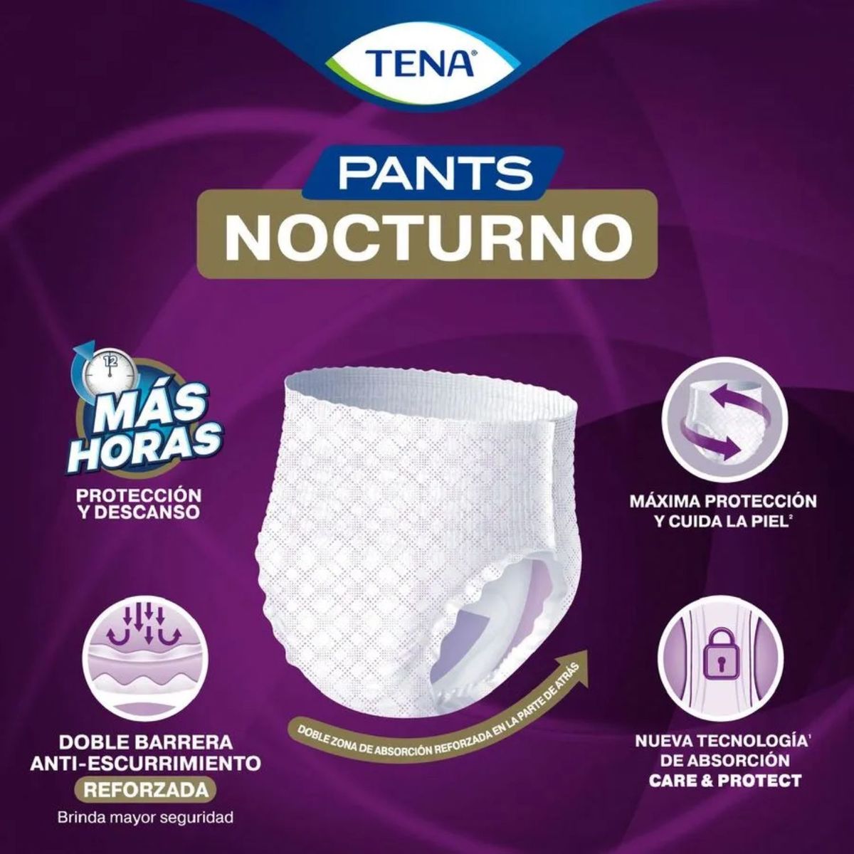 TENA - Ropa Interior Pants Desechable Nocturno Talla M Tena 22 Un