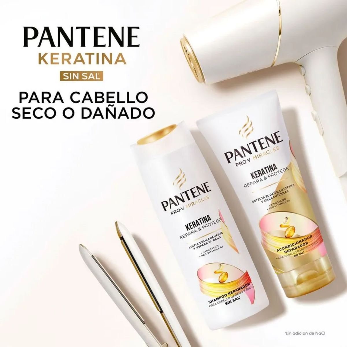 PANTENE - Pack Shampoo Pantene Keratina 300 ml + Acondicionador Keratina 250 ml