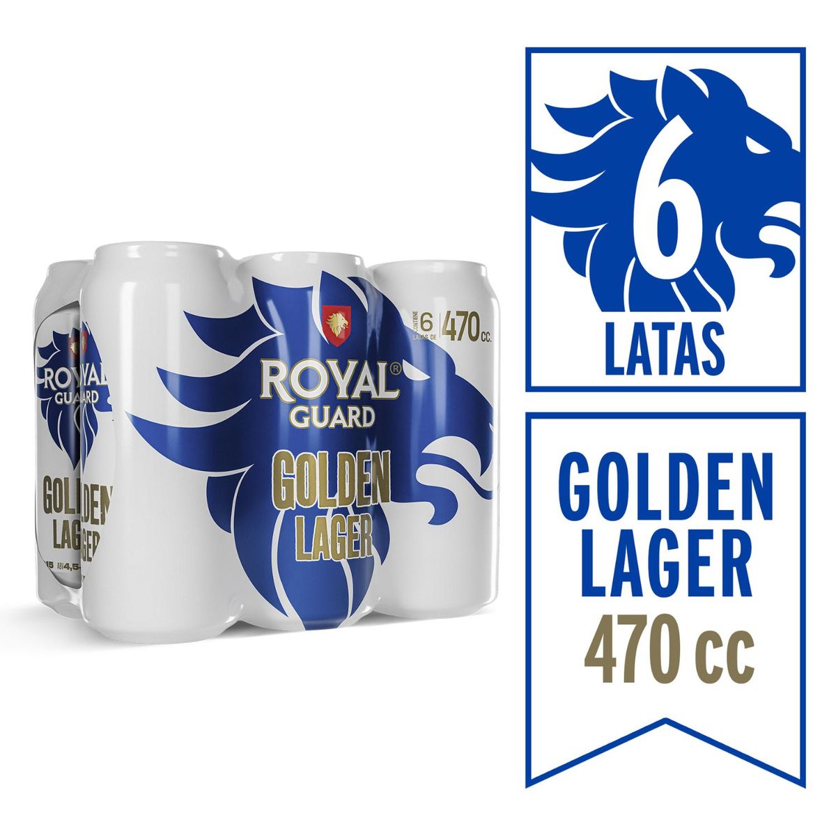 ROYAL - Sixpack Cerveza Royal Guard Golden Lager Lata 4.5° 6 x 470 ml