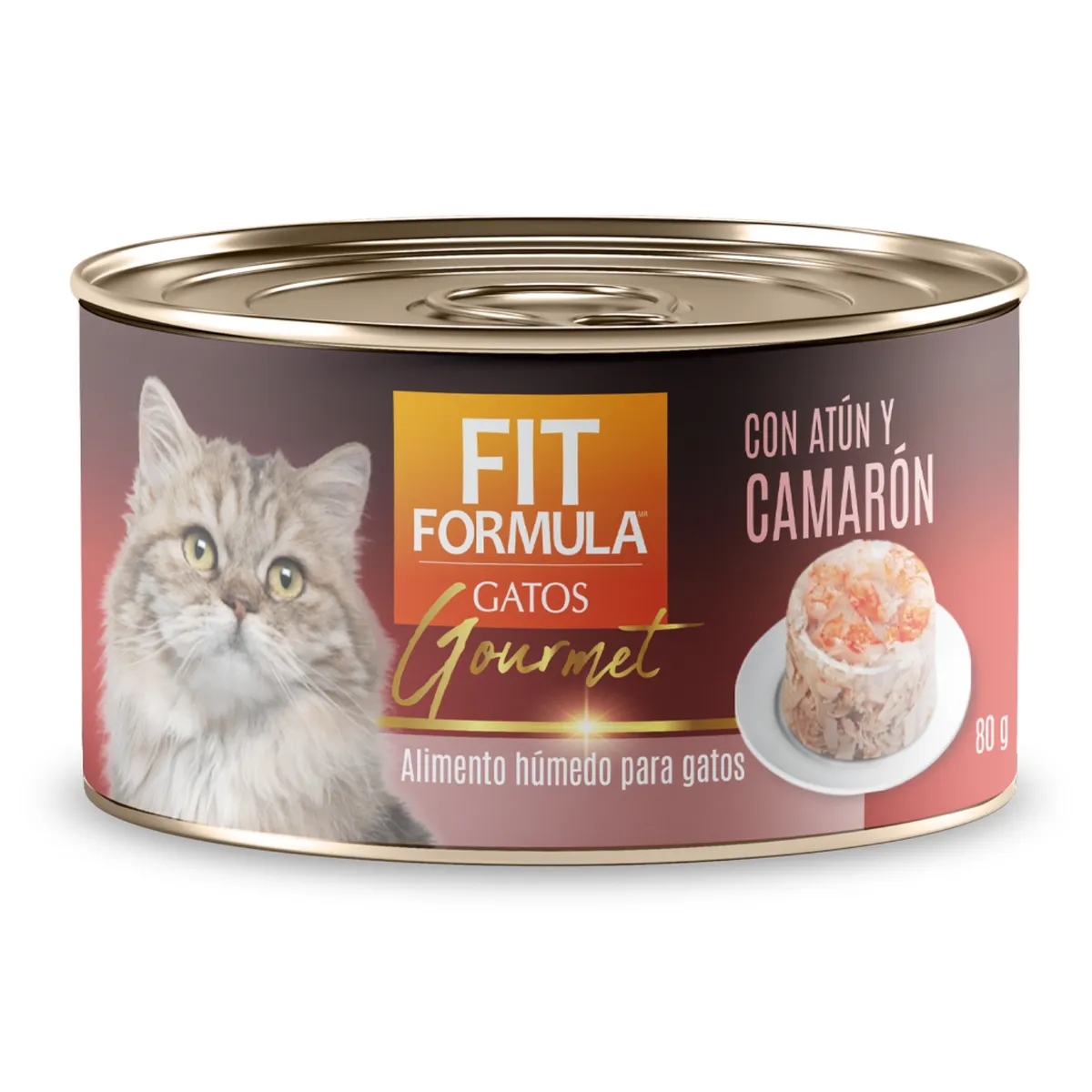 FIT FORMULA - Alimento Húmedo para Gatos Gourmet Atún y Camarón Lata Fit Fórmula 80 g