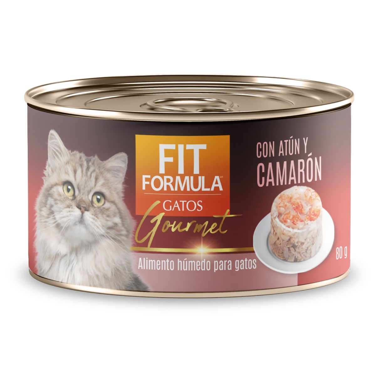 FIT FORMULA - Alimento Húmedo para Gatos Gourmet Atún y Camarón Lata Fit Fórmula 80 g