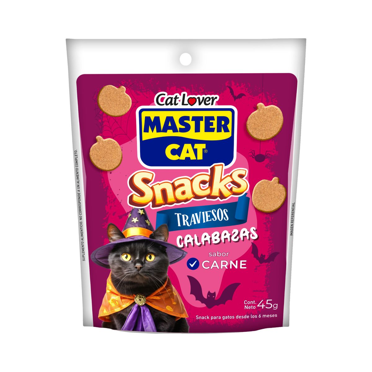 MASTER CAT - Snack para Gatos Master Cat Calabazas Sabor Carne 45 g