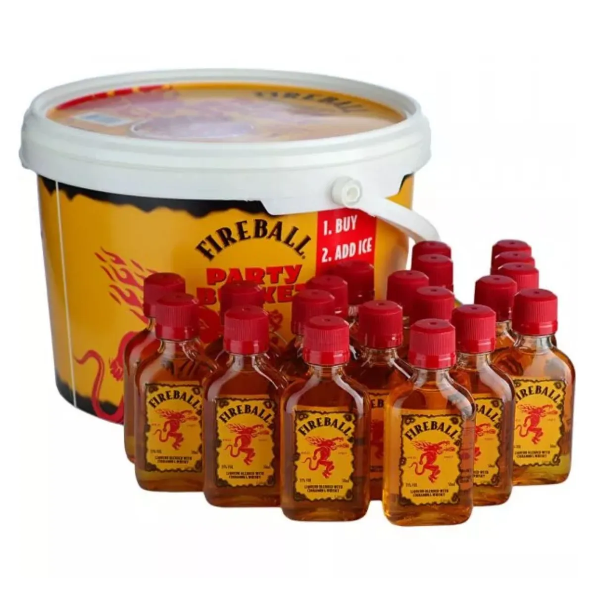 FIREBALL - Whisky Fireball Party Bucket Petacas 33° 20 x 50 ML