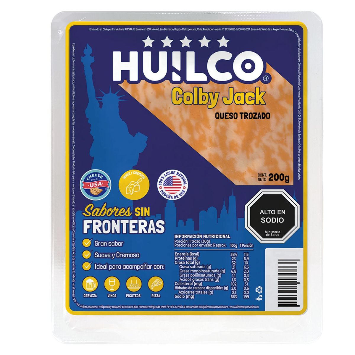 HUILCO - Queso Colby Jack Trozo Huilco 200 g