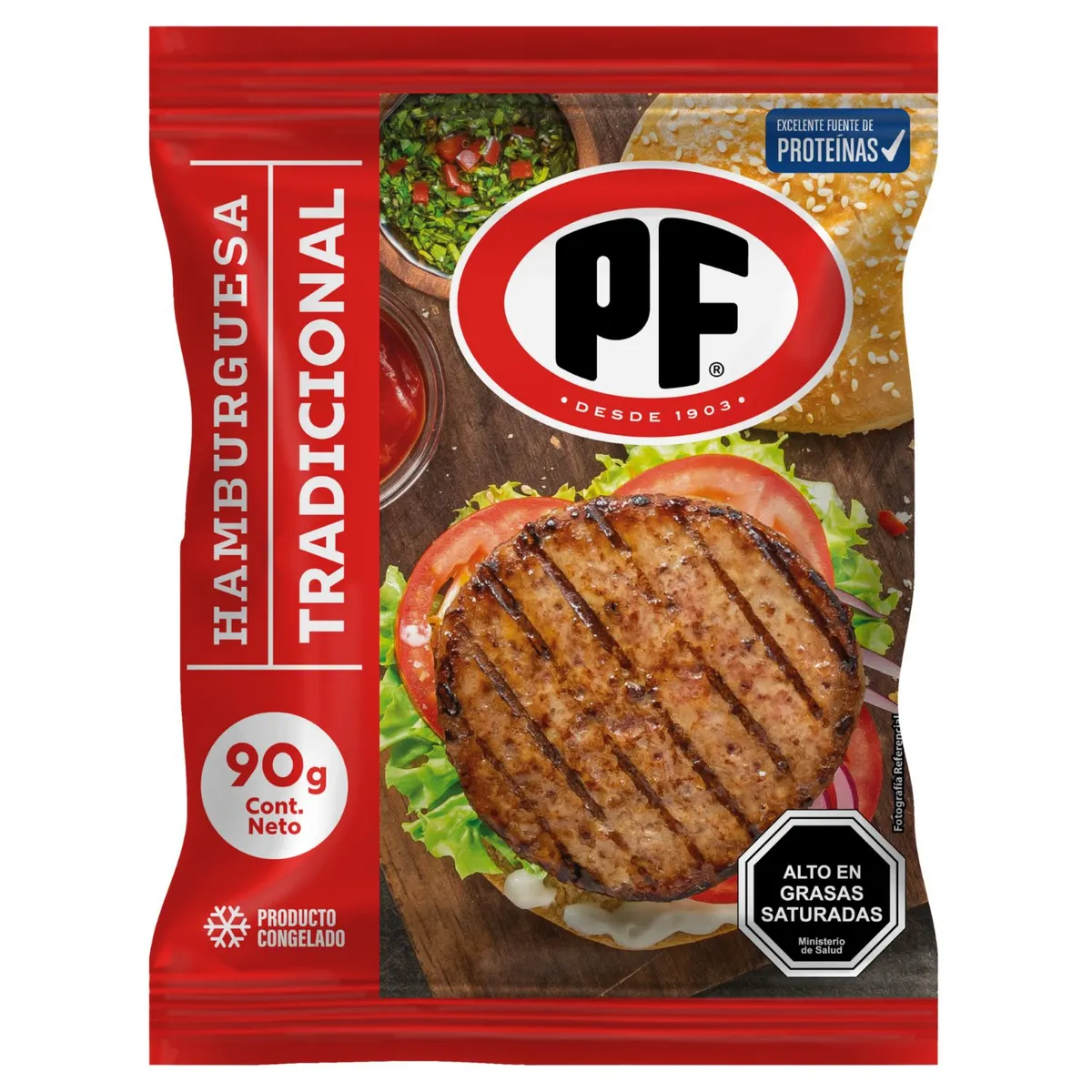 PF - Hamburguesa de Vacuno Tradicional Congelada PF 90 g