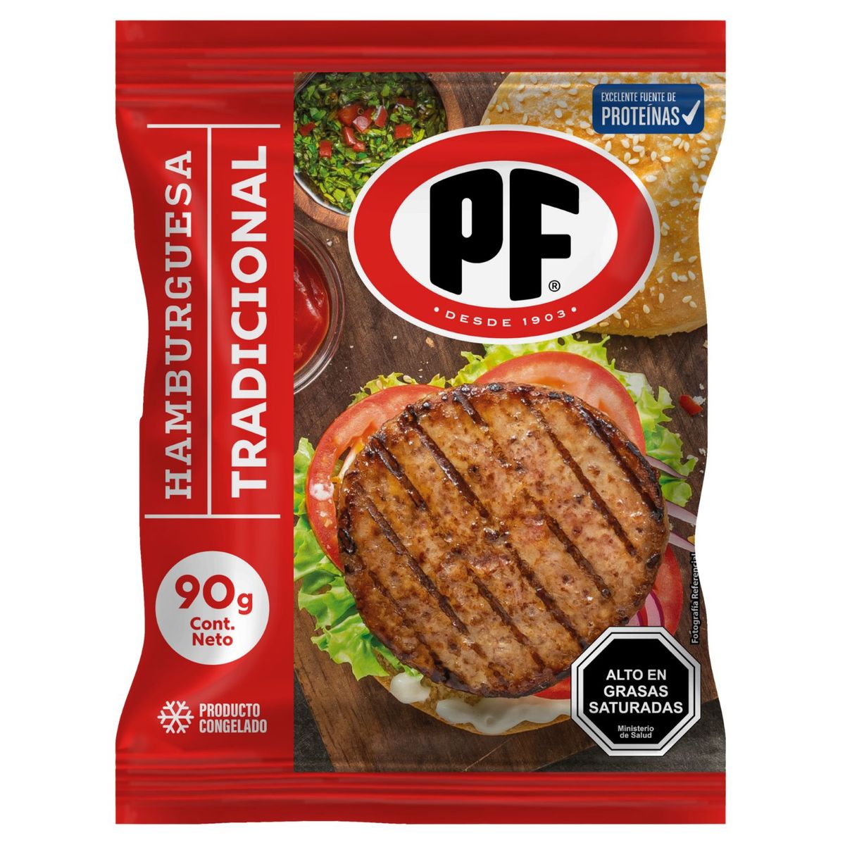 PF - Hamburguesa de Vacuno Tradicional Congelada PF 90 g