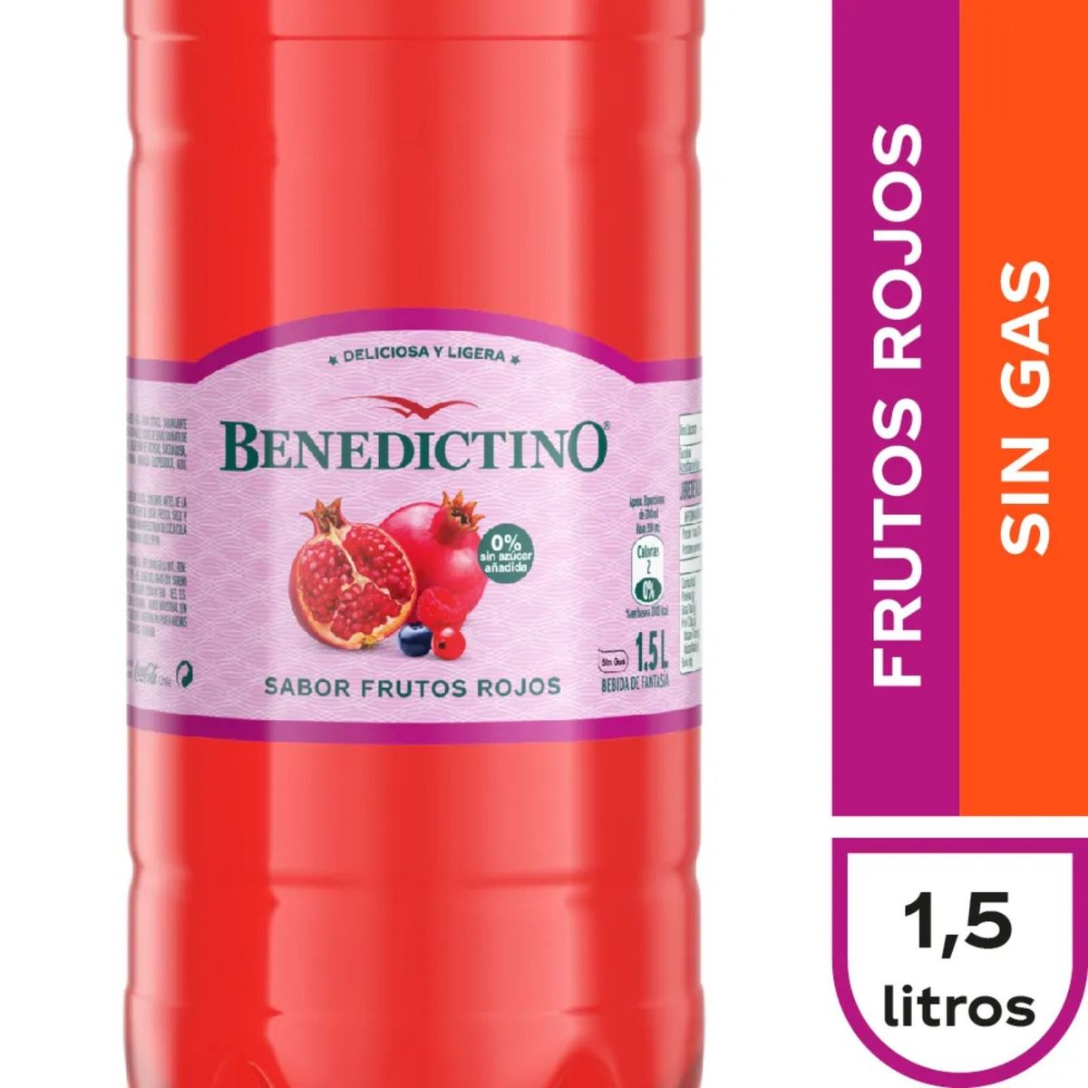 BENEDICTINO - Agua Saborizada Benedictino Sabor Frutos Rojos 1.5 L