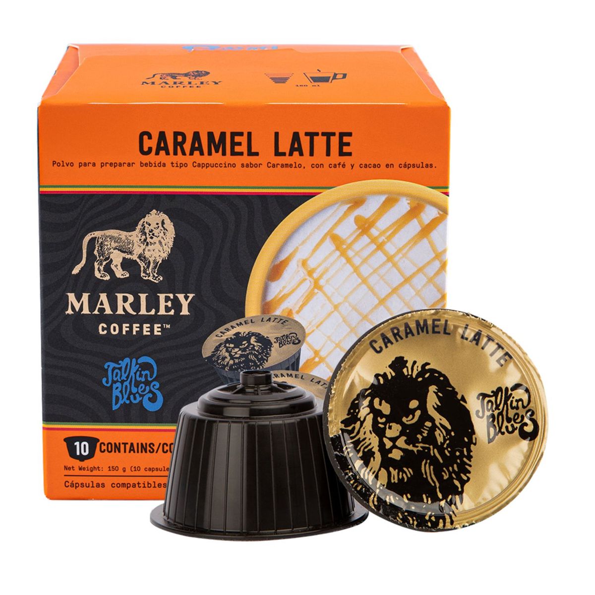 MARLEY COFFEE - Cápsulas de Café Caramel Latte Talk in Blues Marley Coffee 10 Un