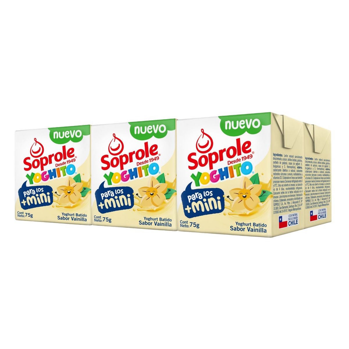 SOPROLE - Pack Yoghurt Mini Yoghito Sabor Vainilla Soprole 6 x 75 g