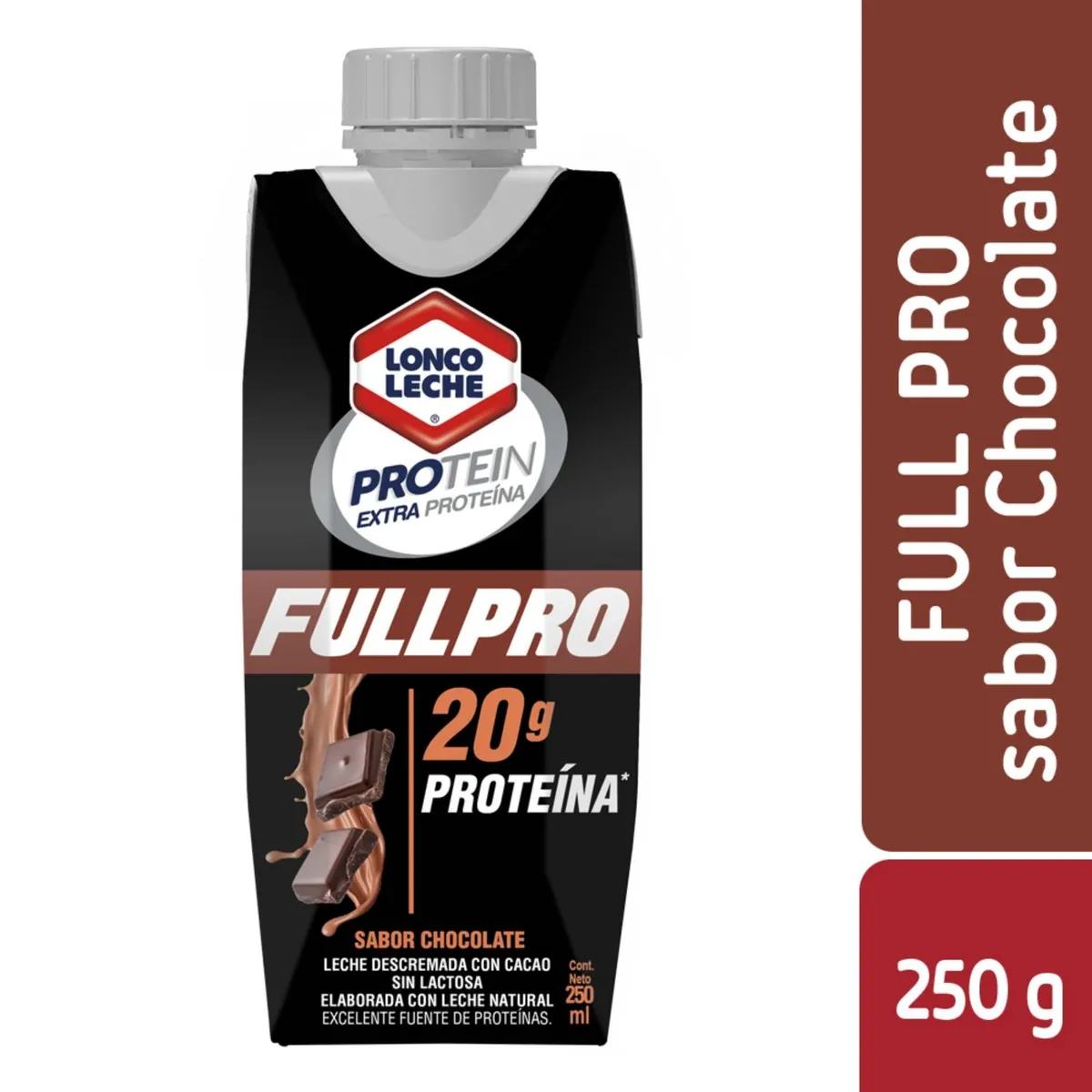 LONCOLECHE - Leche Descremada Full Pro Sabor Chocolate Loncoleche 250 ml