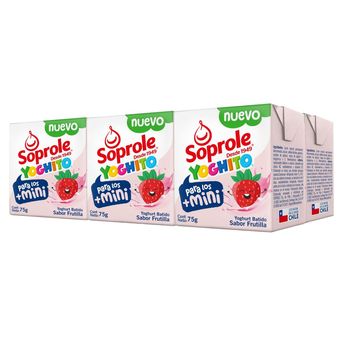 SOPROLE - Pack Yoghurt Mini Yoghito Sabor Frutilla Soprole 6 x 75 g