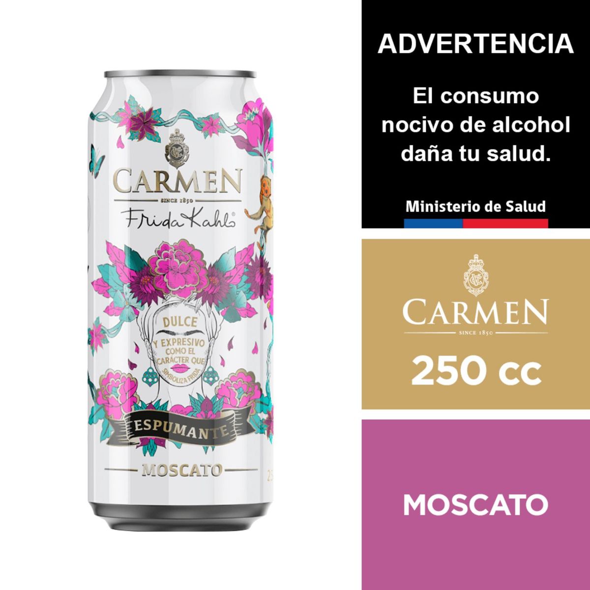 CARMEN - Espumante Moscato Frida Kahlo Lata Carmen 11.8° 250 ml