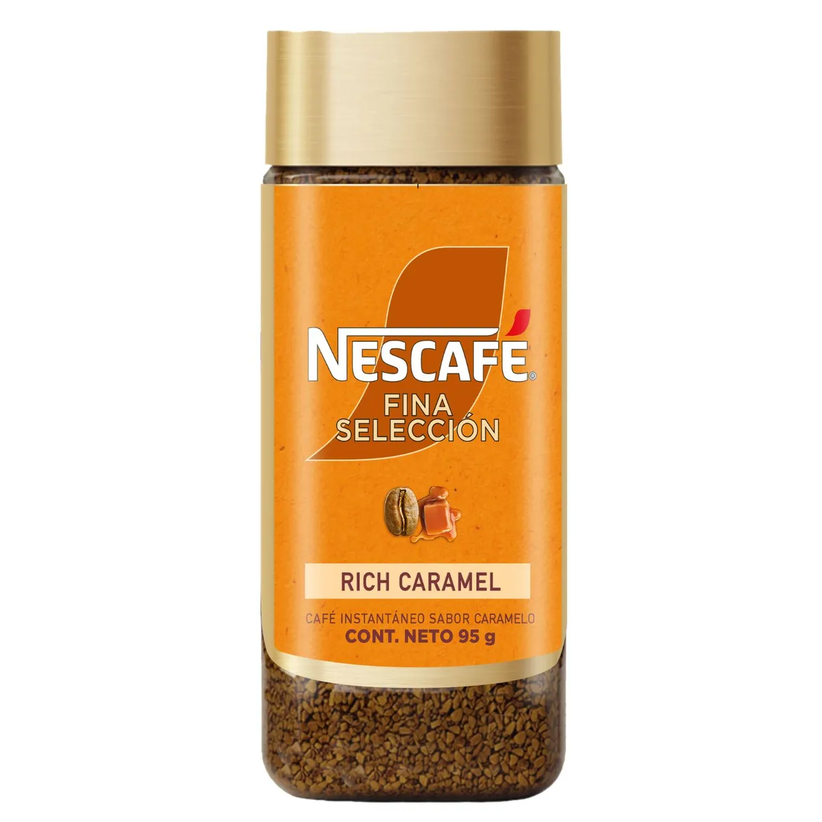 NESCAFE - Café Instantáneo Fina Selección Rich Caramel Nescafe Frasco 95 g