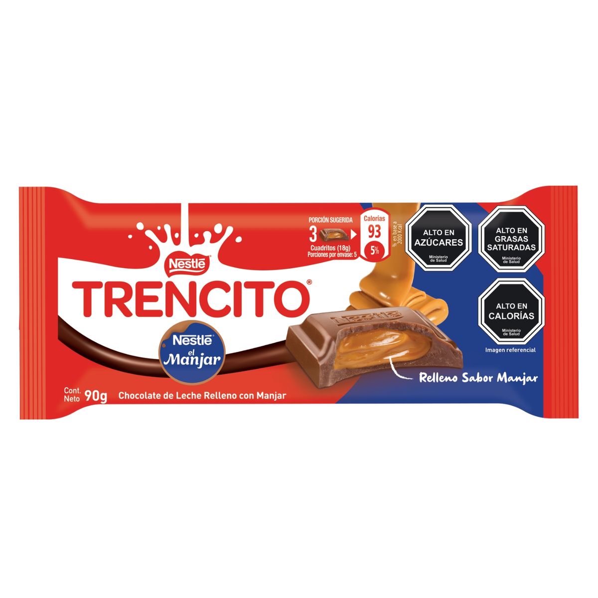 TRENCITO - Barra de Chocolate Trencito Manjar 90 g