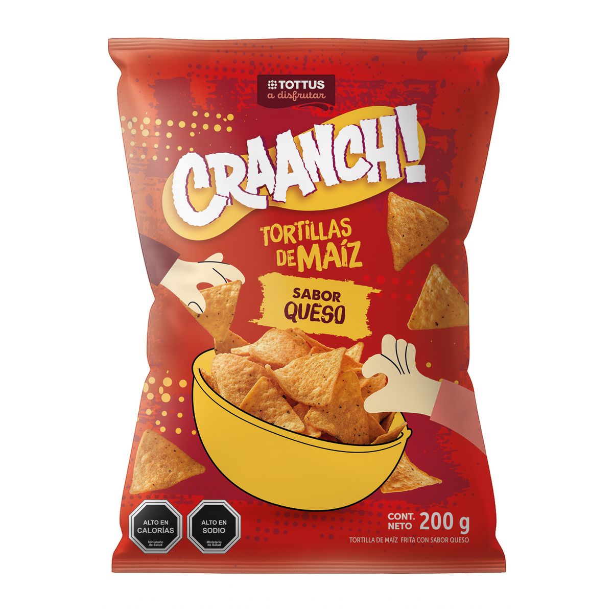 TOTTUS - Snack Tortillas de Maíz Craanch! Sabor Queso Tottus 200 g