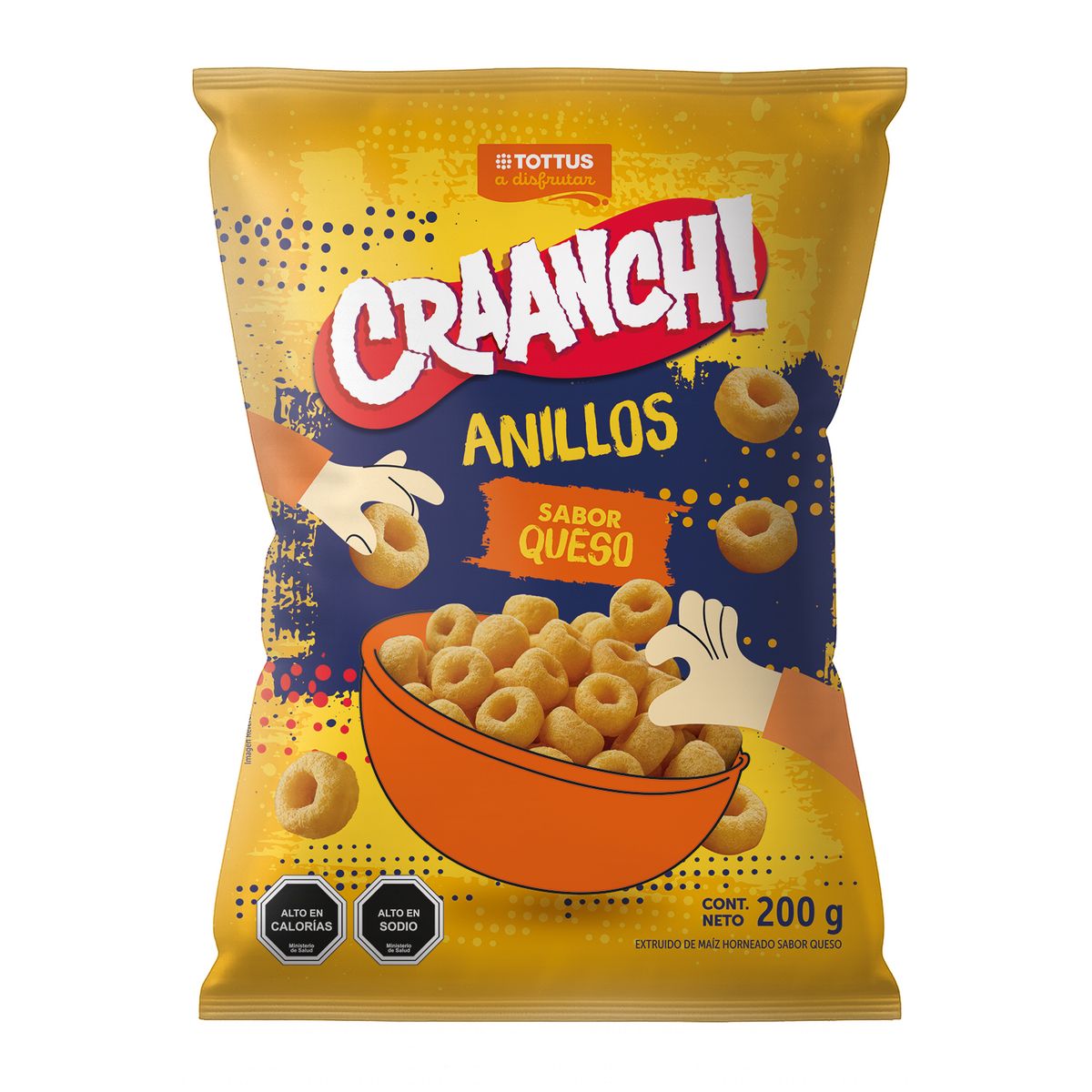 TOTTUS - Snack Anillos Craanch! Sabor Queso Tottus 200 g