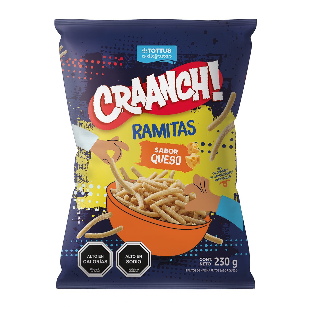 TOTTUS - Ramitas Craanch! Sabor Queso Tottus 230 g