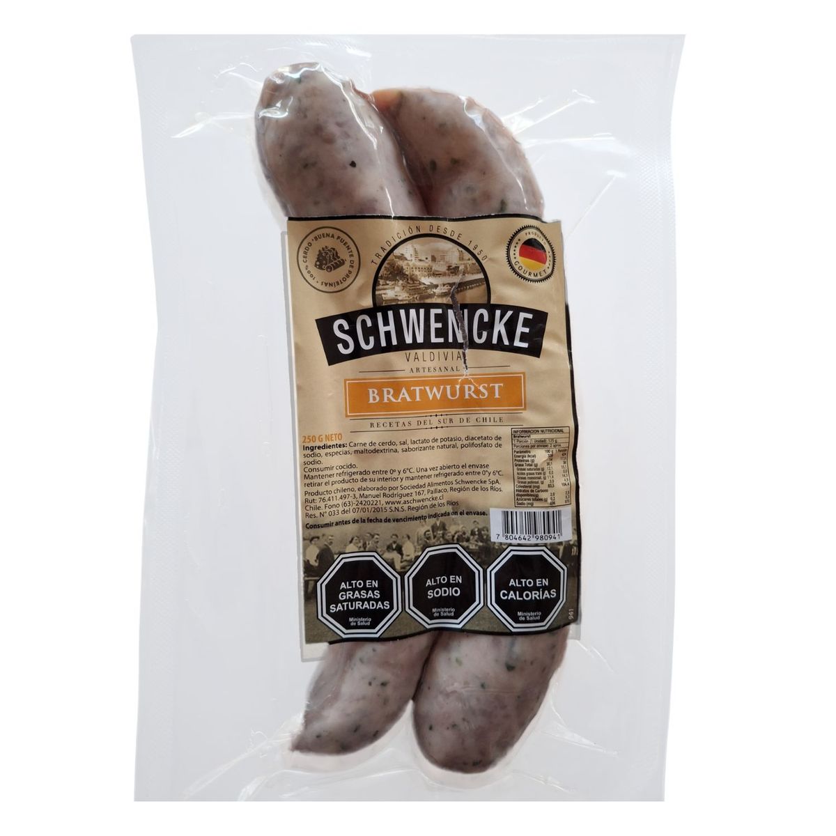 SCHWENCKE - Longanizas Bratwurst Schwencke 250 g