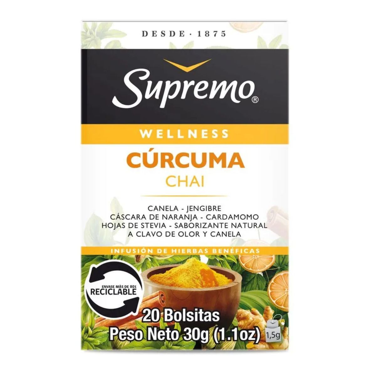 SUPREMO - Infusión Cúrcuma Chai Supremo 20 Un
