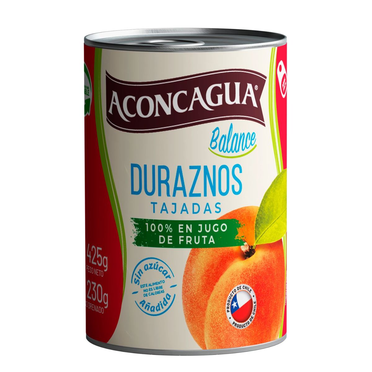 ACONCAGUA - Duraznos en Tajadas Balance Sin Azúcar Aconcagua 425 g
